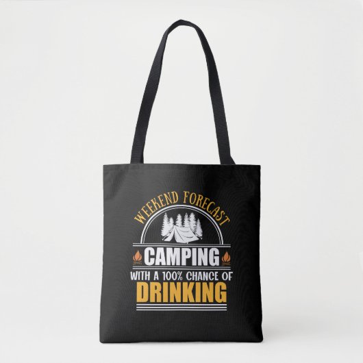 Tote Bag Devis de camping amusant (Devant)