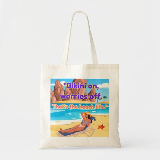 Tote Bag devis de plage (Devant)