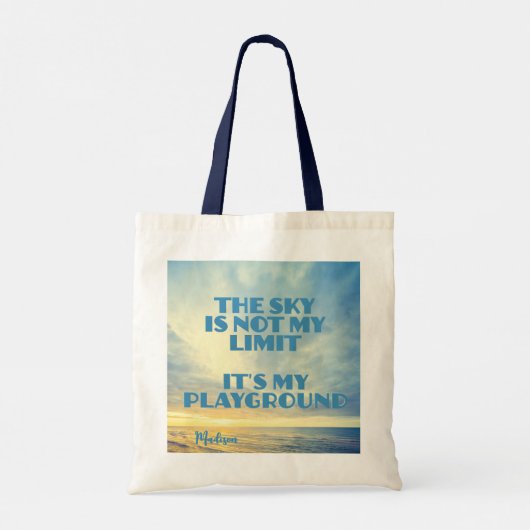 Tote Bag Devis Sky de nom personnalisé (Dos)