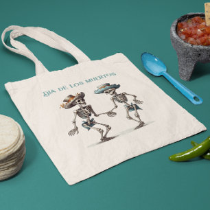 Tote Bag Dia de los Muertos dansant squelettes personnalisa