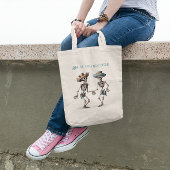 Tote Bag Dia de los Muertos dansant squelettes personnalisa