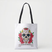 Tote Bag Dia de Los Muertos Floral Sugar Crâne (Devant)