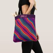 Tote Bag Diagonale Arc-en-ciel représentant la fierté (De près)