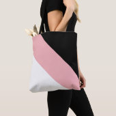 Tote Bag Diagonale noire et blanche moderne (De près)
