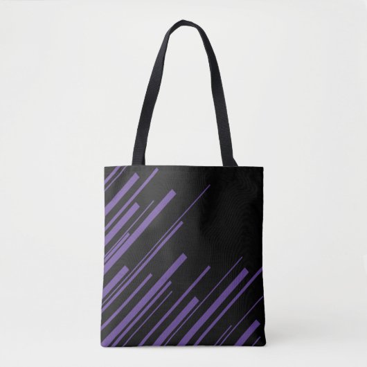 Tote Bag Diagonales en violet et noir (Devant)