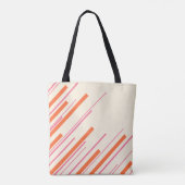 Tote Bag Diagonales - rose, orange et crème (Dos)