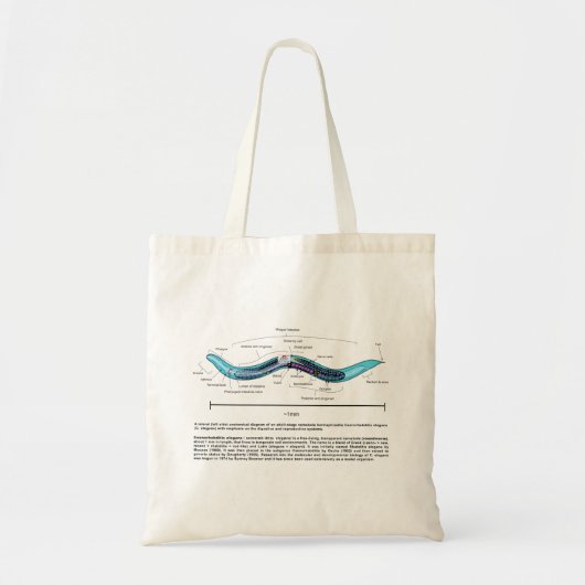 Tote Bag Diagramme de Caenorhabditis elegans d'ascaride (Devant)