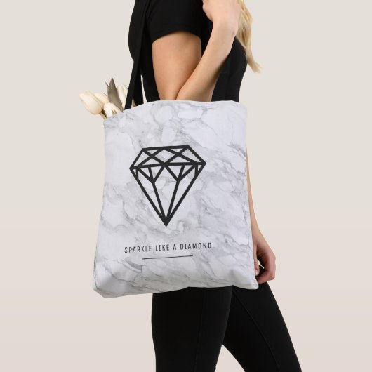 Tote Bag Diamant avec marbre (De près)