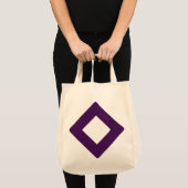 Tote Bag Diamant blanc, bordure violette en gras (Devant (produit))