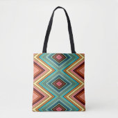 Tote Bag Diamant et Rayure Multi-Couleurs Doux (Devant)