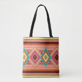 Tote Bag Diamant et rayure multi-couleurs doux (Devant)