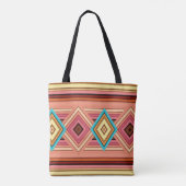 Tote Bag Diamant et rayure multi-couleurs doux (Dos)