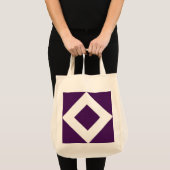 Tote Bag Diamant Profond Violet, Bordure Blanche Gras (Devant (produit))