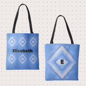 Tote Bag Diamants blancs cravate-teint Sky Blue Boho Chic