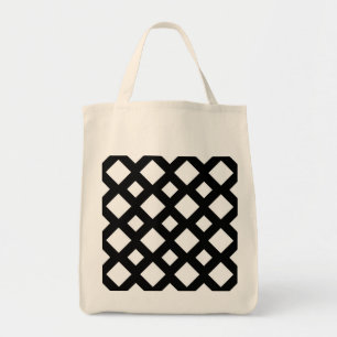 Tote Bag Diamants blancs sur fond noir