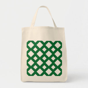 Tote Bag Diamants blancs sur vert