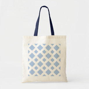 Tote Bag Diamants bleu clair sur blanc