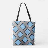 Tote Bag Diamants bleus clairs sur Arrière - plan argenté (Dos)