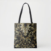 Tote Bag Diamants & Conception Florale Or (Devant)