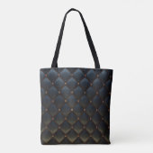 Tote Bag Diamants de fil doré en cuir noir (Dos)