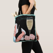 Tote Bag Diamants de Parties scintillant rose turquoise et (De près)