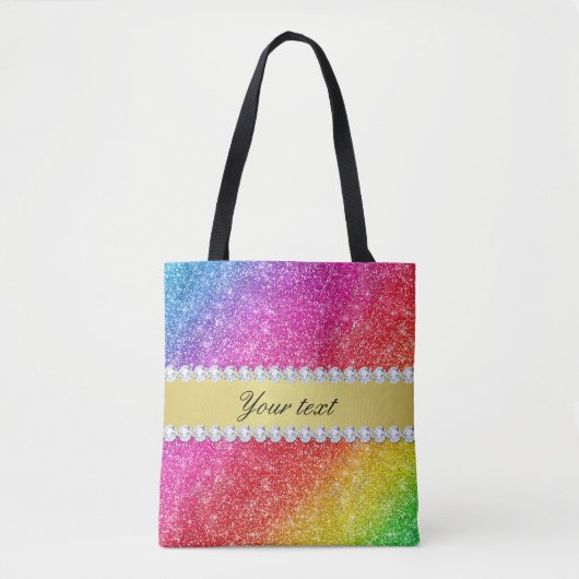 Tote Bag Diamants de parties scintillantes d'arc-en-ciel de (Devant)
