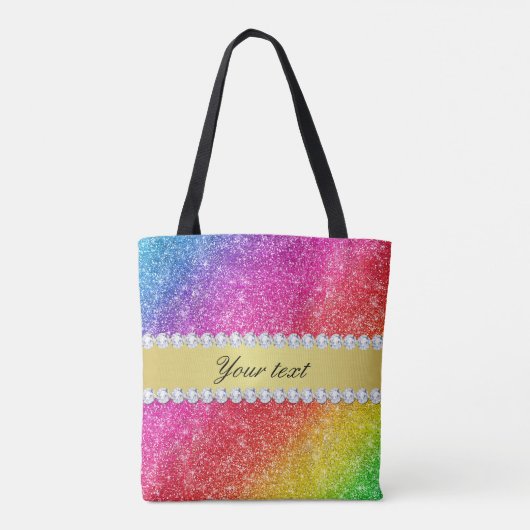 Tote Bag Diamants de parties scintillantes d'arc-en-ciel de (Dos)