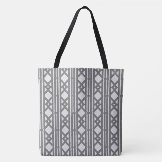 Tote Bag Diamants Gris Argent (Devant)