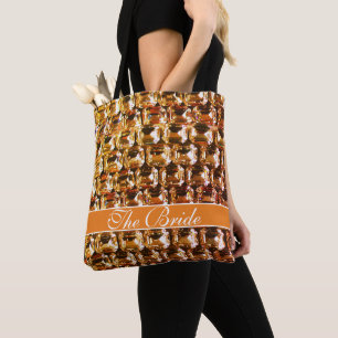 Tote Bag Diamants jaunes, diamants oranges, pierres gemmes