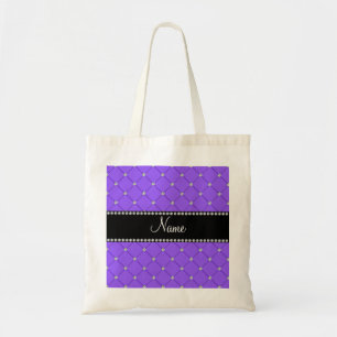 Tote Bag Diamants mauve-clair nommés personnalisés