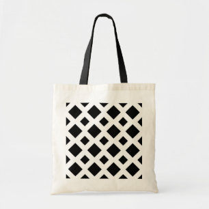 Tote Bag Diamants noirs en blanc