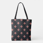 Tote Bag Diamants orange avec noir et vert (Dos)