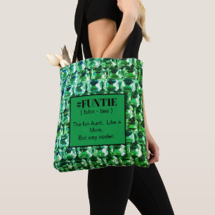 Tote Bag Diamants verts, pierres gemmes vertes bijoux, # FU