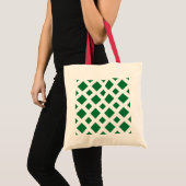 Tote Bag Diamants verts sur blanc (Devant (produit))
