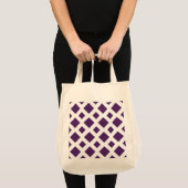Tote Bag Diamants violets sur blanc (Devant (produit))