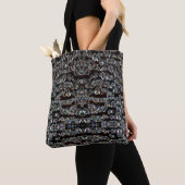Tote Bag Diamond brillant motif élégant argent et noir (De près)