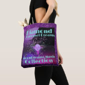 Tote Bag Diamond & Carousel Dreams Purple Faux Parties scin (De près)