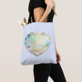 Tote Bag Diamond Heart Pastel Blue (De près)