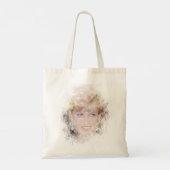Tote Bag Diana La princesse du peuple Portrait aquarelle (Dos)