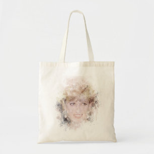 Tote Bag Diana, la princesse du peuple Portrait d'aquarelle