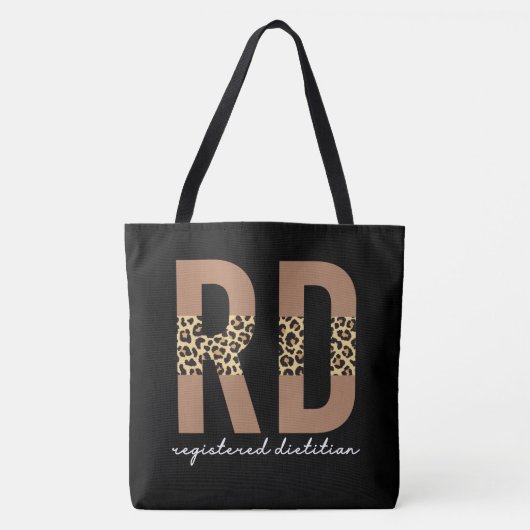 Tote Bag Diététiste enregistrée Cheetah imprimer Dons RD (Devant)