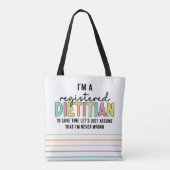 Tote Bag Diététiste enregistrée RD ne se trompe jamais de c (Dos)