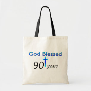 Tote Bag Dieu a béni 90 ans de cadeau d'anniversaire