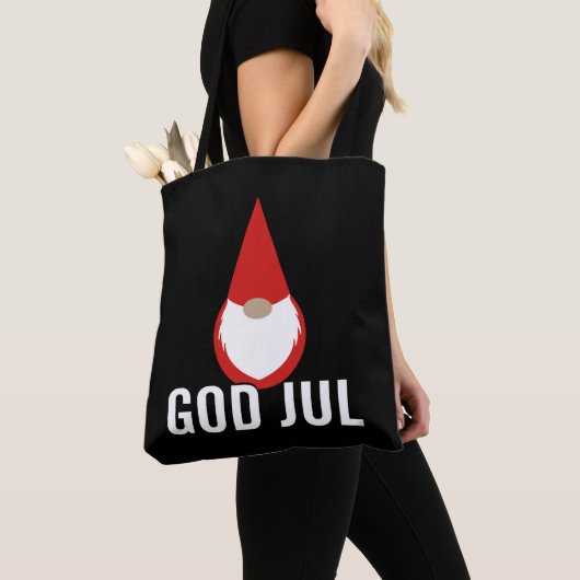 Tote Bag Dieu Jul Gnome Tomte Joyeux Noël (De près)