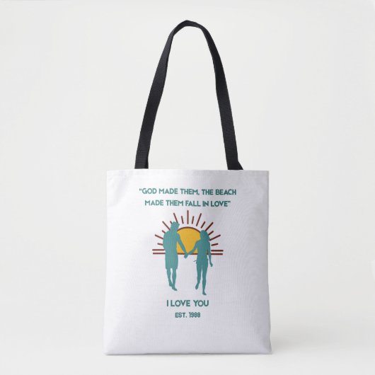 Tote Bag Dieu les a faits Amour de plage Luxe (Devant)