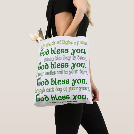 Tote Bag Dieu te bénisse, bénédiction irlandaise (De près)