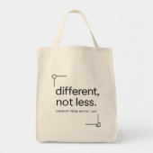 Tote Bag Différent, Pas Moins | Fierté de Handicap Minimali (Devant)
