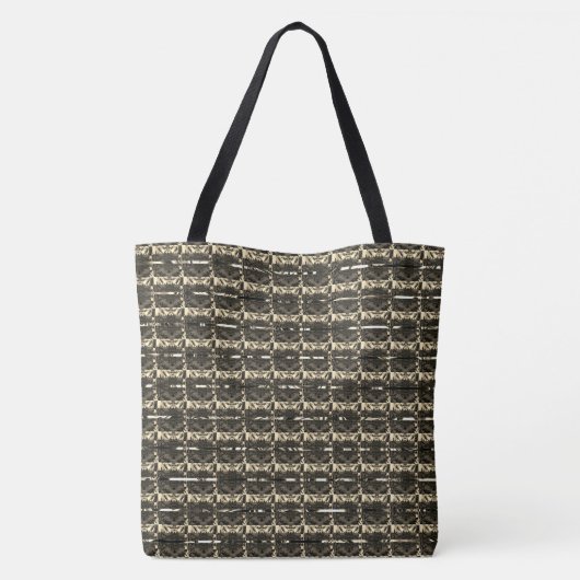 Tote Bag Différentes formes brunes, rayées ou rayées (Dos)