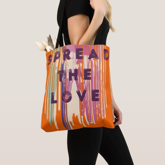 Tote Bag Diffuser L'Amour Fondu Couleurs Citations Positive (De près)