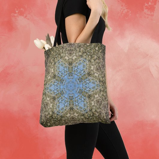 Tote Bag Digital Mandala jaune et bleu
